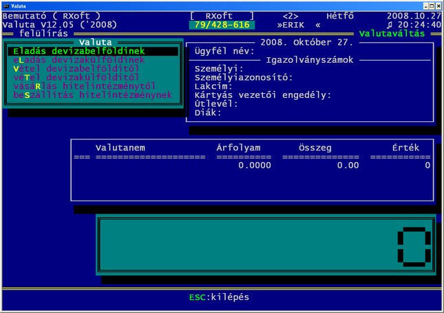 Valutav�lt�s - valutav�lt� szoftver - valutav�lt� program